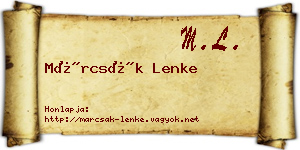 Márcsák Lenke névjegykártya